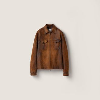 Miu Miu Waxed suede leather jacket