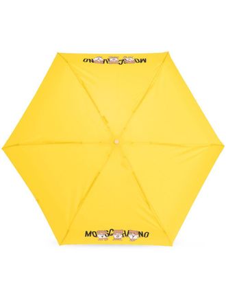 Moschino teddy bear-logo print compact umbrella - unisex - Polyester - One Size - Yellow