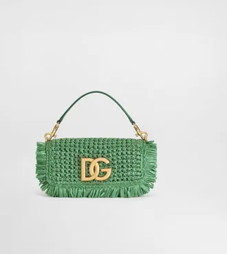 Dolce & Gabbana 3.5 Shoulder Bag In Raffia - Woman Handbags Green Onesize