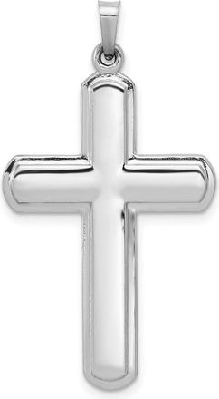Diamond2Deal 14k White Gold Polished Latin Cross Pendant