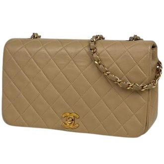 Chanel Pre-owned Matelasse Shoulder bag - Dames - Pre-owned - Beige - Maat: ONE Size Leer