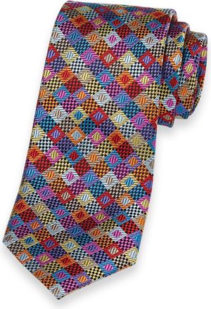 Paul Fredrick Geometric Woven Silk Tie
