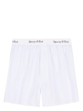 Sporty & Rich Shorts met logo tailleband - Blauw