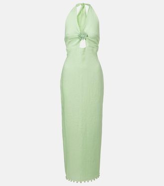 Cala de la Cruz Orly halterneck linen midi dress