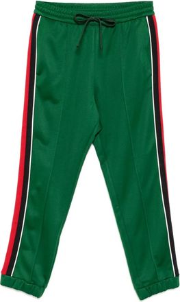 Gucci Pantaloni sportivi con nastro Web - Verde