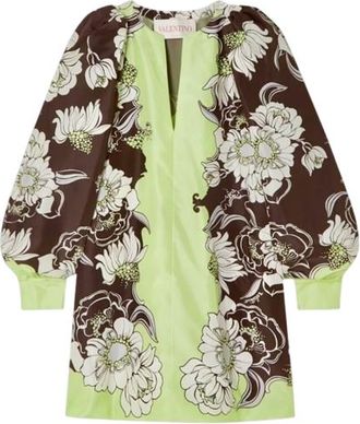 Valentino Garavani Valentino Floral Print Silk Mini Dress Size S