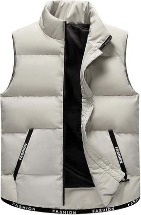 Generic Mens Padded Gilet Quilted Jacket Lightweight Body Warmer with Zipper Winter Warm Sleeveless Jacket Down Coat Body Warmer Outwear Bodywarmer Vests with