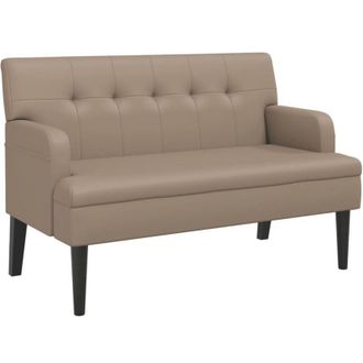 vidaXL vidaXL Panca con Schienale Cappuccino 112x65,5x75 cm in Similpelle
