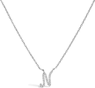 House of Brilliance 10K Gold Diamond Accent A-Z Initial Script Style Pendant Necklace