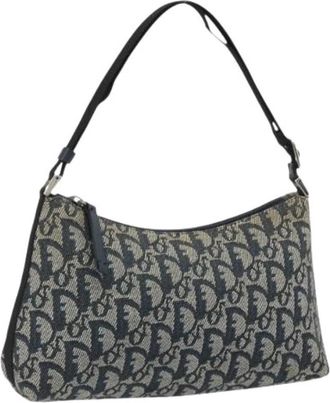 Dior Pre-owned Trotter Canvas Shoulder Bag - Dames - Vintage Schoudertas - Blauw - ONE Size - Vintage