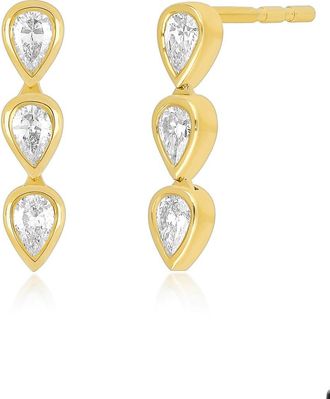 EF Collection Single Bezel Diamond Drop Earring in Yellow Gold at Nordstrom