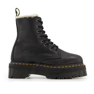Dr. Martens Jadon FL Pisa Leather Unisex Lace Up Boots - Black - Size:UK 6.5