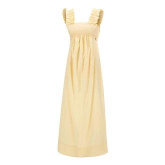 Liu Jo Maxi Dresses, female, Yellow, Size: M Long dress with ruching