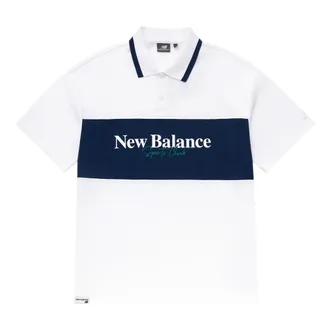 New Balance Polo T-Shirt Asia Sizing White Blue 5FD24203-WT
