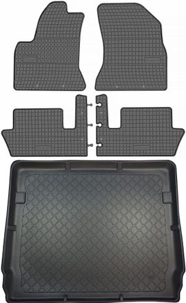 OEM Peugeot 5008 I Monovan De 05.2009 A 06.2017 Set - Alfombrillas De Goma Para Coche + Alfombrilla Para Maletero