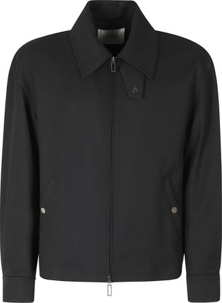 Paolo Pecora Black Tecnolana Short Polyester-Blend Jacket