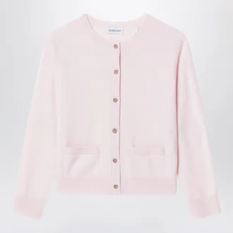Burberry Cardigan rosa in lana e cashmere