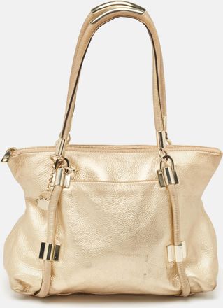 DKNY Dkny Gold Leather Metal Detail Tote