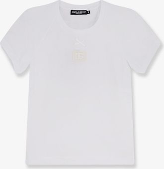 Dolce & Gabbana T-Shirt in cotone con patch Logo - DOLCE & GABBANA - gender_Woman