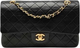 Chanel Pre-owned Double Flap Shoulder Bag - Dames - Vintage Schoudertas - Zwart - ONE Size - Leer - Vintage
