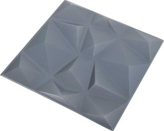 vidaXL Paneles De Pared 12 Uds. 50 X 50 Cm Gris Diamante Espuma Xps Vidaxl