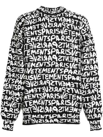 VETEMENTS intarsia-logo jumper - Black