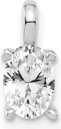 Diamond2Deal 14K Gold Lab Grown Diamond Oval Solitaire Pend (0.5ct, VS, G-H)