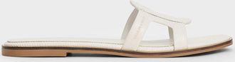 Charles & Keith Easley Croc-Effect Cut-Out Slide Sandals