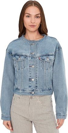 Levi's Collarless Shrunken 90s Trucker Womens Jacket Rural View : LG, Cotton