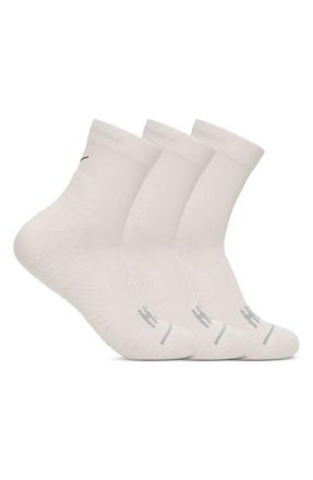 Hoka One One Run 3-Pack Quarter Socks in White /White /White at Nordstrom, Size Large
