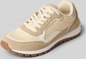 Marc O'Polo Low Top Sneaker aus Leder-Textil-Mix in Sand, Gr&ouml;&szlig;e 36