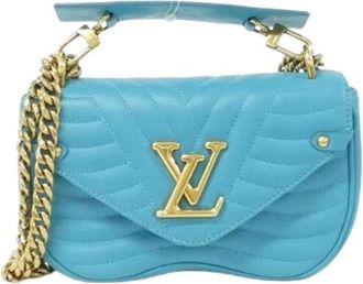 Louis Vuitton Pre-owned New Wave Chain Shoulder Bag - Dames - Vintage Mini Tas - Blauw - ONE Size - Leer - Vintage