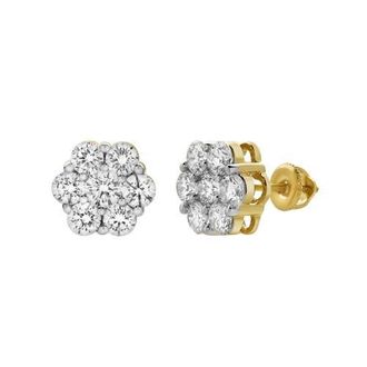 LuvMyJewelry Meadow 14K Yellow Gold Cluster Lab Grown Diamond Unisex Earrings - 2.22 Cts at Nordstrom