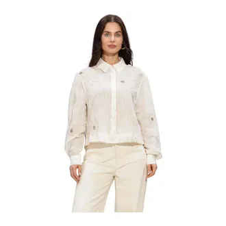 Nukus Nukus - Adora Blouse Embroidery - Dames - Blouses & Shirts - Beige - Maat: XL Poliester