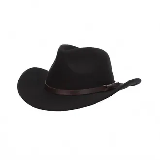 Dorfman Pacific Mens Crushable Felt Outback Hat In Black