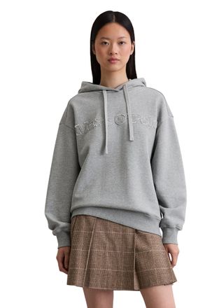 Marc O'Polo Hoodie MARC OPOLO, Damen, Gr. XS, grau granite melange, Sweatware, Obermaterial: 100% Baumwolle, relaxed fit, Rippb&uuml;ndchen, Sweatshirts Hoodie, relaxe