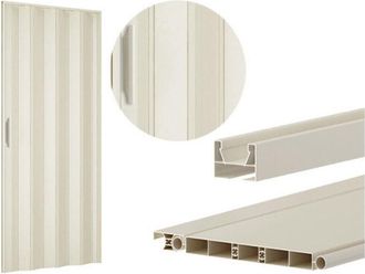 Made in Italy Puerta De Fuelle De Pvc Color Marfil De 210 Cm De Altura Con Asa Y Cierre Magn&eacute;tico