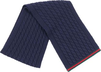Gucci Accessoires, unisex, Blauw, ONE Size, Wol, Sciarpa Tresy in Lana