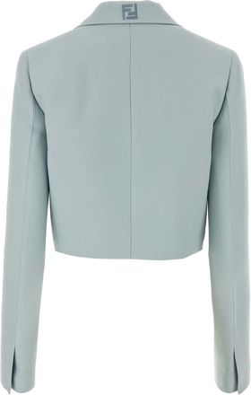 Fendi Wool Blend Tailored Blazer - Blue