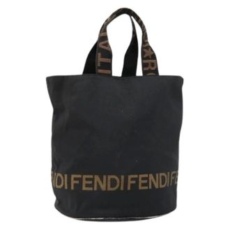 Fendi Pre-owned Tote Bags, female, Black, Size: ONE SIZE Pre-owned Vintage Nylon Tote Bag