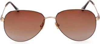 Tom Ford FT099332F Aviator Full Rim Sunglasses - Gold
