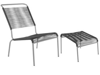 Schubiger M&ouml;bel Spaghetti-Lounger-Hochlehner + Hocker S&auml;ntis