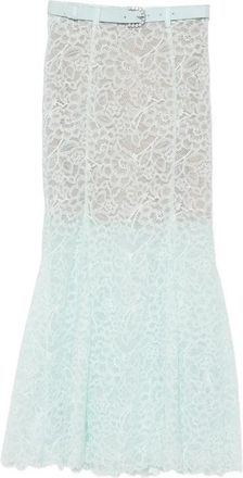 Self Portrait Lace Midi Skirt - Dames - Midirokken - Groen - XS - Rokken