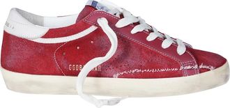 Golden Goose Super-Star Suede Upper TOE AND Tongue Perforated Star Leather Heel - female - Golden Goose - Sneakers - Red - 4 UK - Shoes