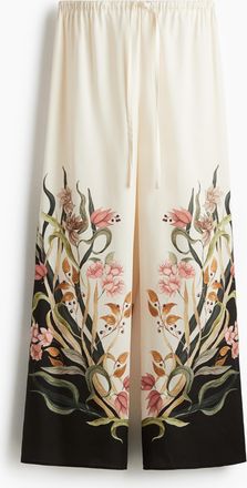 H&M Bedruckte Hose mit Tunnelzug - Beige