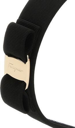 Ferragamo Womens Vara Hair Band Black Mixed Fibres Bands