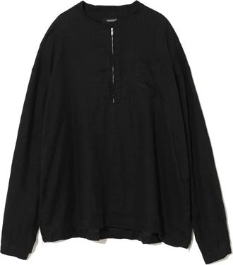 Undercover zip-front linen top - Black
