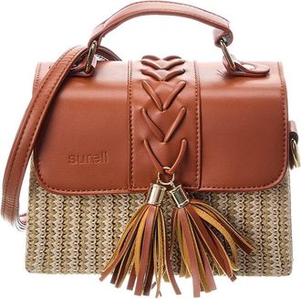 Surell Accessories Straw Crossbody