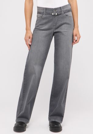 Angels Relax-fit-Jeans ANGELS LIZ BELT, Damen, Gr. 34, L&auml;nge 32, grau (mid grau used), Denim/Jeans, Obermaterial: 92% Baumwolle, 6% Polyester, 2% Elasthan, r