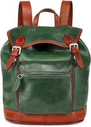 OLD TREND Ficus Genuine Leather Durable Travel Backpack in Green at Nordstrom